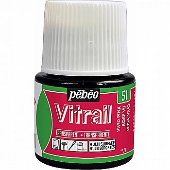 Фарба лакова по склу та металу Vitrail 45 мл прозора, яскравий рожевий, 50051 ТМ "Pebeo" Фарба лакова по склу та металу Vitrail 45 мл прозора, яскравий рожевий, 50051 ТМ "Pebeo"
