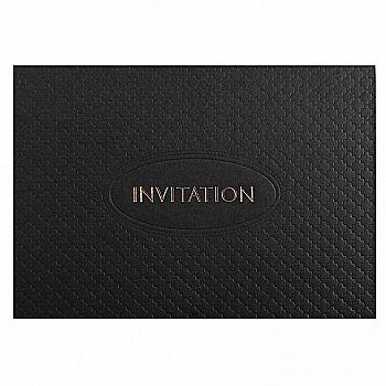 Набір з подвійної рельєфної карти-загот. 107*152 мм 320 г/м2 з написом "Invitation" та конв. С6, чорний, 60604L