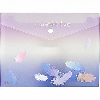 Папка на кнопці А5+, Colourful Feather 03, 1442-93-A Папка на кнопці А5+, Colourful Feather 03, 1442-93-A