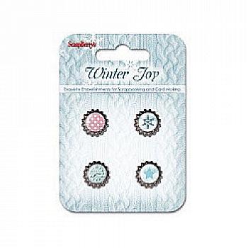 Набір декоративних пробок Зимовий ранок, 4 шт