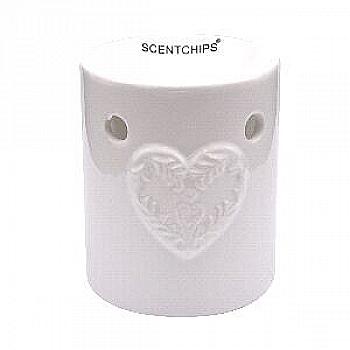 Аромалампа Scentchips з тисненням "Серце" 9*10 см, білий, 808447 Аромалампа Scentchips з тисненням "Серце" 9*10 см, білий, 808447