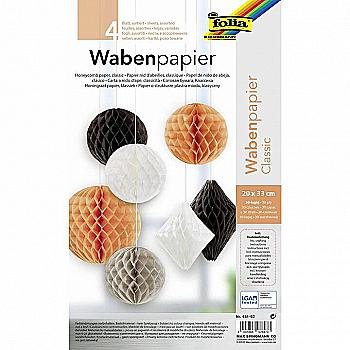Набір паперу тиш`ю "Wabenpapier - Класик" 20*33 см (4 арк./класичні кольори), 451-92 Folia Набір паперу тиш`ю "Wabenpapier - Класик" 20*33 см (4 арк./класичні кольори), 451-92 Folia