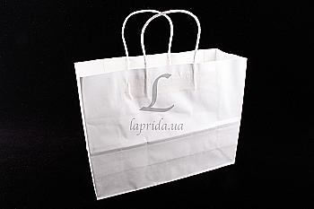 Подарунковий пакет білий 32*11*25 см, 3-2728