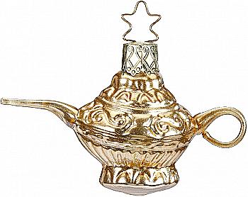 Ялинкова прикраса Магічна лампа 5,6 см, золотий, 10135S018 Ялинкова прикраса Магічна лампа 5,6 см, золотий, 10135S018