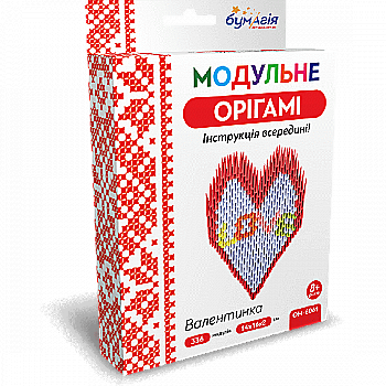 Орігамі модульне 336 модулів "Валентинка", 14*16*2 см, ОМ-6061