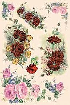 Карта декупажна 35*50 см, Квіти троянди, 40 г/м², CSOFT 021 Renkalik