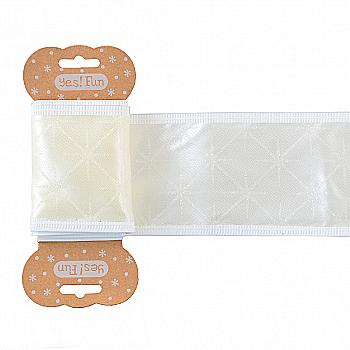 Стрічка декоративна 6 см*2 м, біла, 750326 Стрічка декоративна 6 см*2 м, біла, 750326