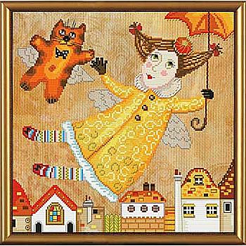 Набір для вишивання "Фея з парасолькою" 28*28, ННД3029 Набір для вишивання "Фея з парасолькою" 28*28, ННД3029