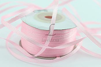 Стрічка атлас 3 мм-91 м, 04, світло-рожева