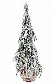 Ялинка декоративна засніжена в джутовому мішечку, 122-F38