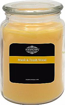 Аромасвечка в стеклянной банке Scentchips Мускус и Свежая древесина 610 г/95 час. горение, 255316 Аромасвечка в стеклянной банке Scentchips Мускус и Свежая древесина 610 г/95 час. горение, 255316