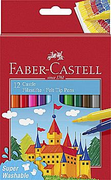 Фломастеры 12 цв. Felt tip "Замок", картонная упаковка, 554201 Faber-Castell Фломастеры 12 цв. Felt tip "Замок", картонная упаковка, 554201 Faber-Castell