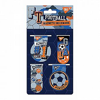 Закладки магнітні YES "Football" 4 шт, 707395
