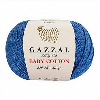 Пряжа Baby Cotton №3431 синій бавовна 60% акрил 40% 50гр 165 м