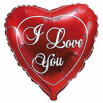 Шар воздушный 18" I love you Красное сердце Ф, 1202-0405