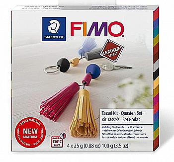 Набір пластики leather-effect "Сережки та брелок" 4 кол*25 г, Fimo