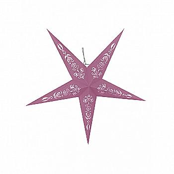 Зірка паперова пудрово-рожева, 60 см, 3D, LED, батарейка, 974217