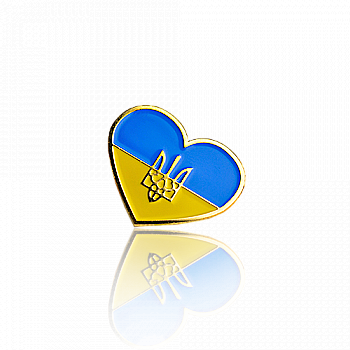 Значок металевий "Серце з тризубом" 23*19 мм, арт. 002 Значок металевий "Серце з тризубом" 23*19 мм, арт. 002