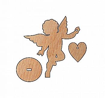 Фігура з фанери "Ангел з серцем", 14*15 см, 741051