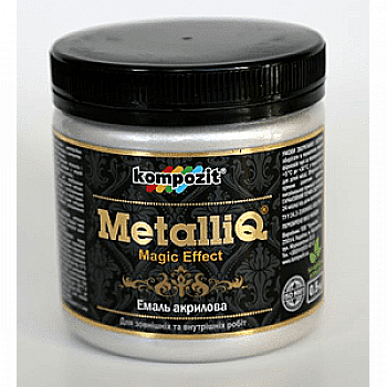 Краска акриловая эмаль Metalliq Kompozit серебро 0,5 кг Краска акриловая эмаль Metalliq Kompozit серебро 0,5 кг