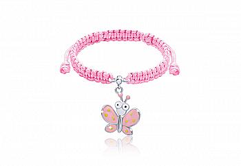 Браслет плетеный "Бабочка с глазами", розовый, 419543000611