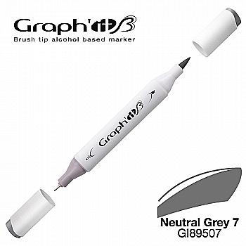 Маркер двосторонній Brushmarker, Нейтральний сірий 7 (9507), GI89507 Graph`it Маркер двосторонній Brushmarker, Нейтральний сірий 7 (9507), GI89507 Graph`it