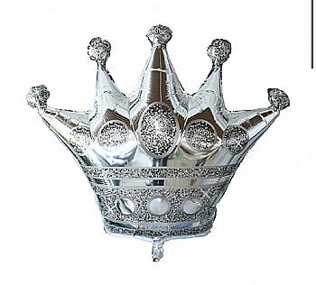 Куля повітряна Фігура Корона срібло Ф, 1207-4498