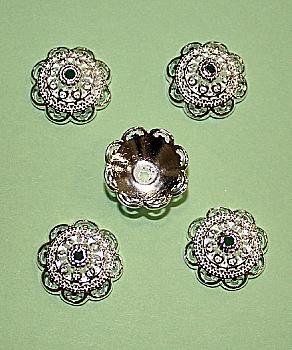 Шапочка для бусин 16*16*6.5 мм серебро, ТМ "Волшебный миг"