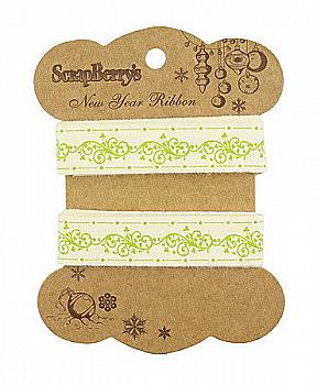 Стрічка принтована Новорічний візерунок, 15мм, 2м, SCB390421