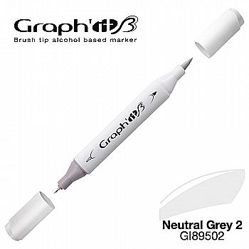 Маркер двосторонній Brushmarker, Нейтральний сірий 2 (9502), GI89502 Graph`it Маркер двосторонній Brushmarker, Нейтральний сірий 2 (9502), GI89502 Graph`it