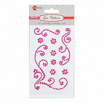 Узор-аппликация из страз самоклеющаяся «Shining pattern» розовый, 10*6 см, 742514 Узор-аппликация из страз самоклеющаяся «Shining pattern» розовый, 10*6 см, 742514