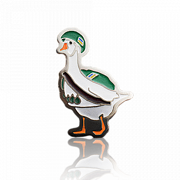 Значок металевий "Гусь" 17*26 мм, арт. 756 Значок металевий "Гусь" 17*26 мм, арт. 756