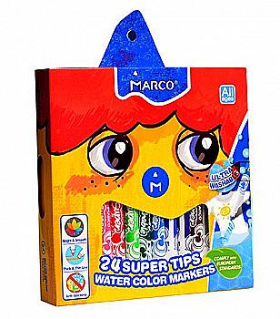 Фломастери 24 кол. Super Washable, ТМ Marco 1630-24CB Фломастери 24 кол. Super Washable, ТМ Marco 1630-24CB