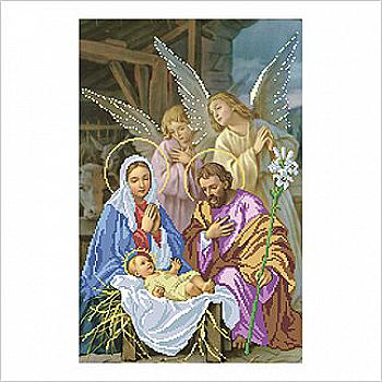 Схема д/вишивання бісером 29*44 см "Різдво" Т-0538 на авторській канві ТМ "ВДВ"