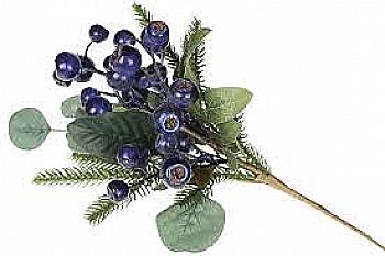 Декоративна гілка з ягодами лохини, 43 см, YE1-002