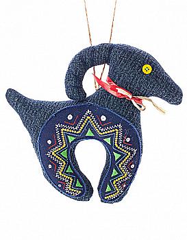 Коза джинсовая с синей вышитой подковой, 2013011004