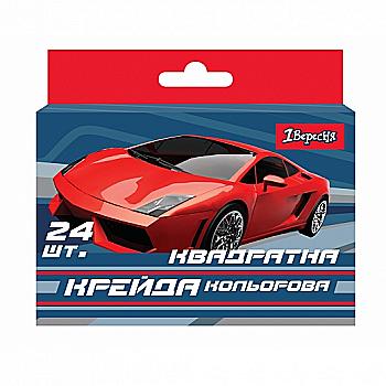 Крейда кольорова 24 шт, квадратна "Maxdrift", 400436