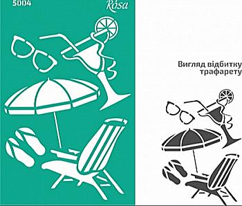 Трафарет самоклеючий Елементи та написи 13*20 см №5004 Літо, Rosa Talent