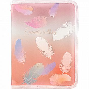 Папка об`ємна на блискавці, А5+, Colourful Feather 04, 1808-94-A Папка об`ємна на блискавці, А5+, Colourful Feather 04, 1808-94-A