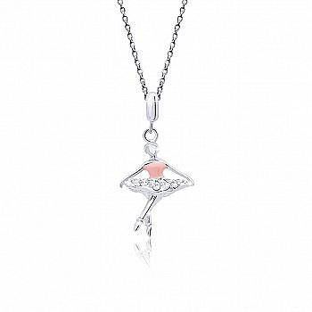 Кулон "Балерина", розовый, 319542300611