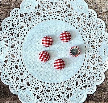 Фишки ткани Клетка, красные, 5 шт HY13010, ScrapBerry’s