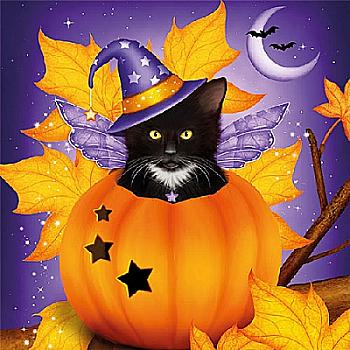 Декупажні серветки "Halloween cat",33*33 см, 18,5 г/м2, Abiente Декупажні серветки "Halloween cat",33*33 см, 18,5 г/м2, Abiente