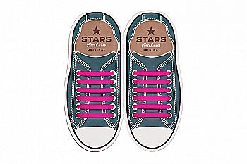 Силіконові антишнурки AntiLaces Stars, 56,5 мм, 12 шт, рожеві Силіконові антишнурки AntiLaces Stars, 56,5 мм, 12 шт, рожеві