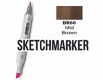 Маркер SKETCHMARKER, 2 пера: долото и тонкое, Mid Brown - Средний коричневый, SM-BR60 Маркер SKETCHMARKER, 2 пера: долото и тонкое, Mid Brown - Средний коричневый, SM-BR60