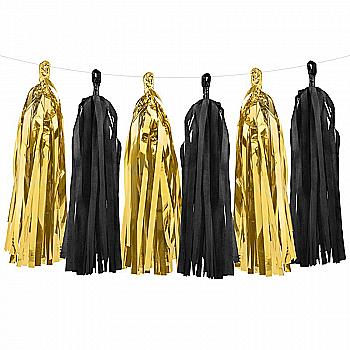Гірлянда Тасел золота з чорним 150 см, 3501-3245