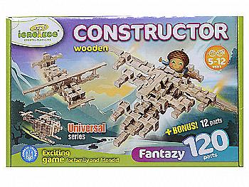 Конструктор деревянный "Фантазия" 120 дет. + бонус 12 дет.