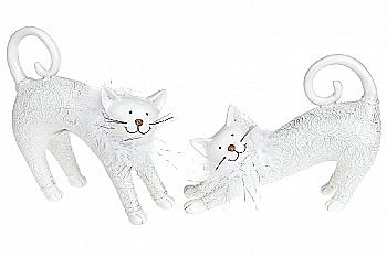 Статуетка декоративна "Кішка" 24 см, білий, 218-884