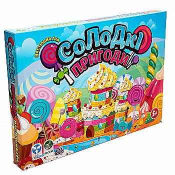 Гра настільна "Солодкі пригоди" (укр) 30504, ТМ "Strateg" Гра настільна "Солодкі пригоди" (укр) 30504, ТМ "Strateg"