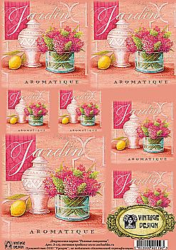 Карта декупажна "Рожеві гіацинти", Vintage Design