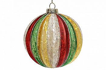 Куля ялинкова 10 см, з декором із гліттера, NY15-889 Куля ялинкова 10 см, з декором із гліттера, NY15-889